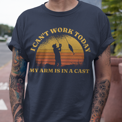 Funny Fishing Fish Saying Quote T Shirt I Can't Work Today Men Dad Father  Shirt