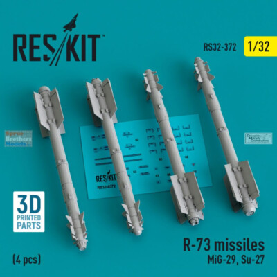 RESRS320372 1:32 ResKit R-73 Missile Set (for MiG-29 Su-27)