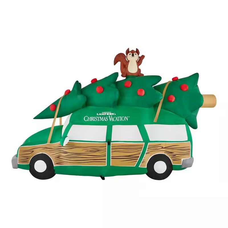 8.5 ft. W LED Station Wagon with Tree Inflatable |