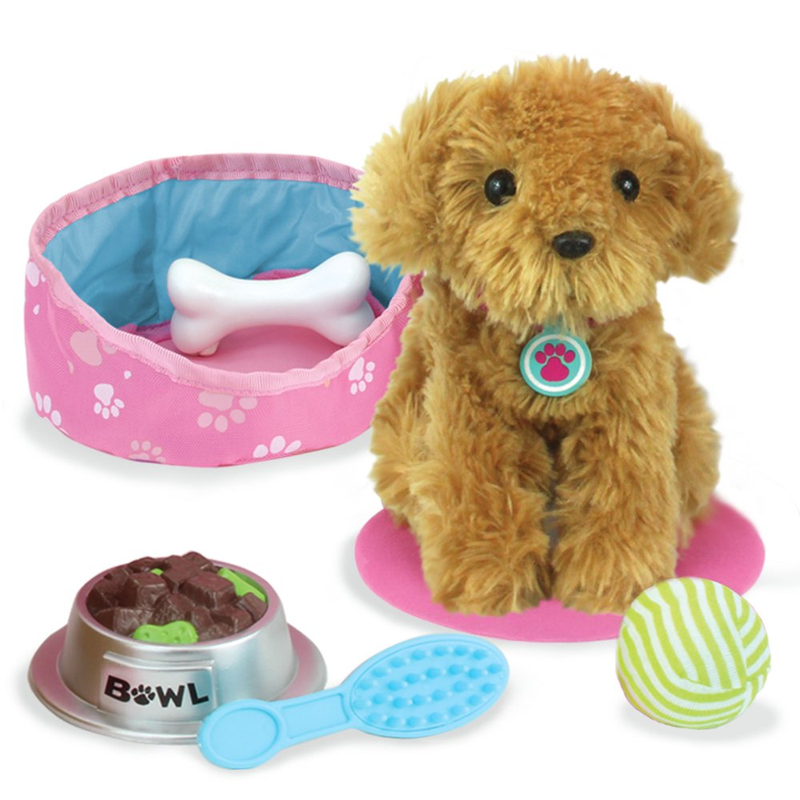 Sophia&rsquo;S Plush Puppy and Accessories Set for 18" Dolls