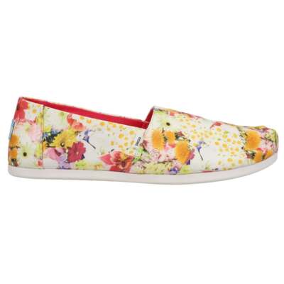 

TOMS Alpargata Женские слипоны с цветочным принтом, разноцветные, белые повседневные туфли на плоской подошве 10017809T, Multi;white, TOMS Alpargata Floral Slip On