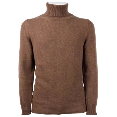 Pre-owned Emilio Romanelli Elegant Cashmere Turtleneck Sweater In Brown