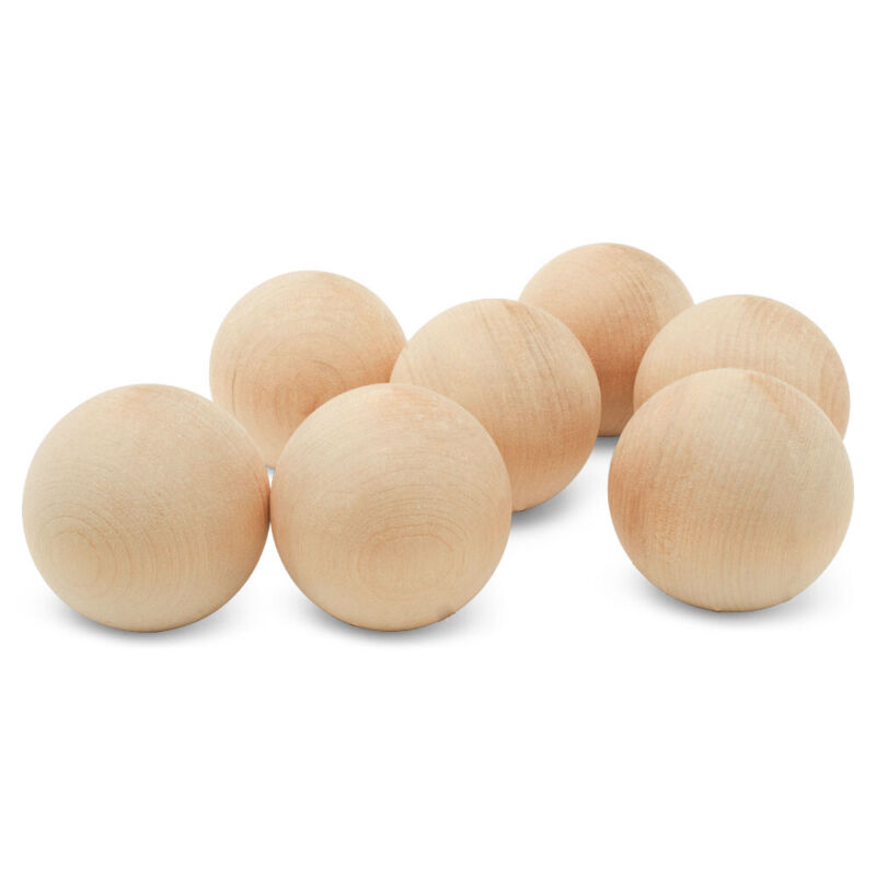 Wooden Balls 2-1/2 inch Unfinished, Round Birch Balls for Crafts | Woodpeckers