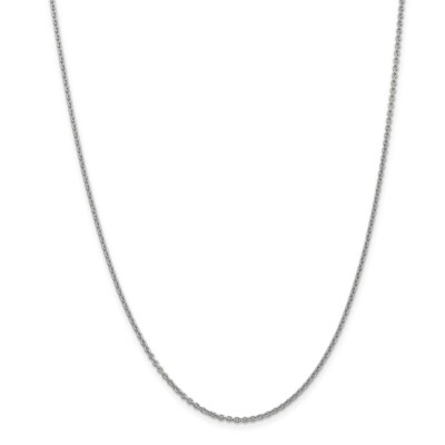 Pre-owned Superdealsforeverything Real 14kt White Gold 1.8mm Round Cable Chain; 18 Inch; Lobster Clasp