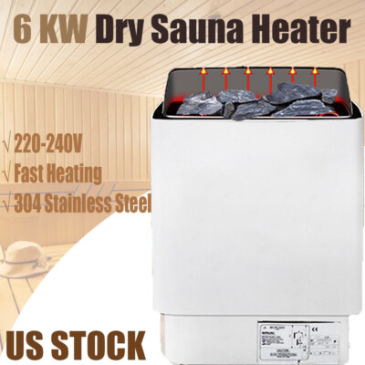6KW 220V Electric Sauna Heater Stove Dry Steam Sauna Bath for Spa Max.315 Cu.ft 