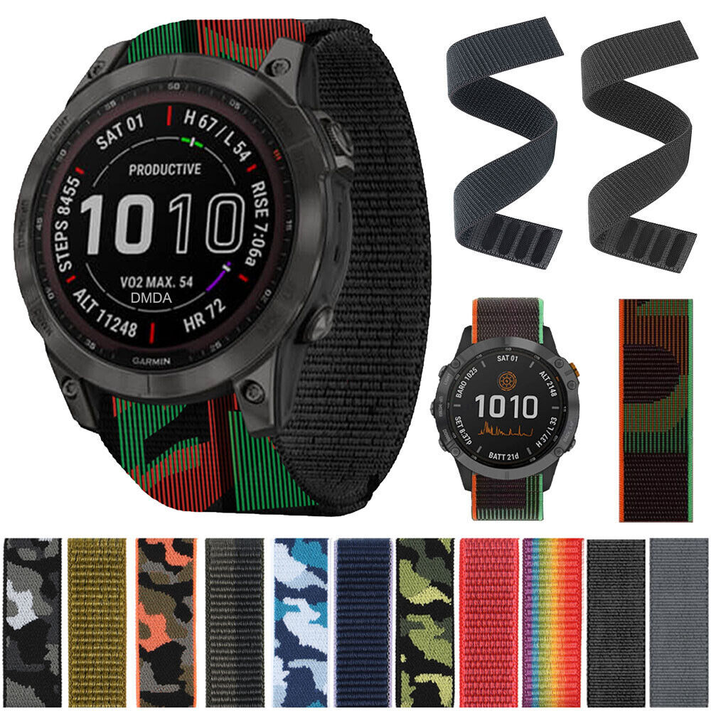 Forerunner 55 Cinturino Elastico In Nylon Per Garmin Fenix 7X, 7, 6X, 6 Pro - 22/26mm, Sportivo E Comodo Watch 9 - Foto 7