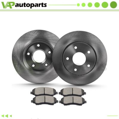 Front Brake Pads And Rotors Vented For 2008-2010 Chrysler Town & Country 3.3L