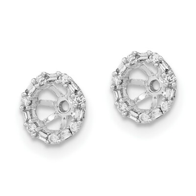 Pre-owned Skyjewelers Real 14kt White Gold Diamond Earring Jackets