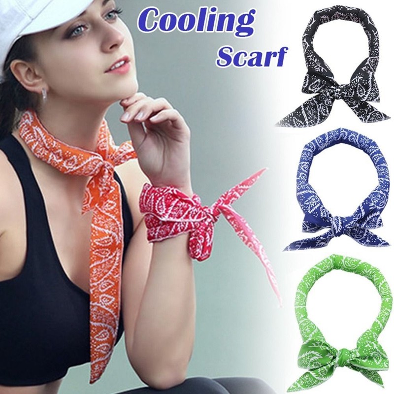 Bandana Cooling Wrap Tie Temperature Scarf Headbands Us