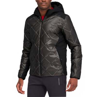 

Puma Porsche Design Padded Full Zip Jacket Мужская черная повседневная спортивная верхняя одежда, Черный, Puma Porsche Design Padded Full Zip Jacket