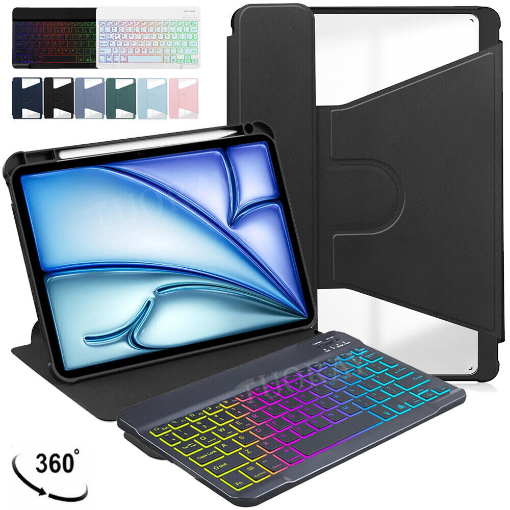 Mobiq iPad Air 11 inch (2025) Toetsenbord Case Zwart