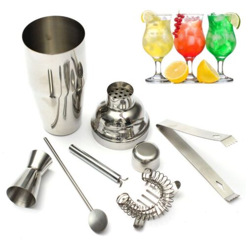 Stainless Steel Cocktail Shaker Mixer Drink Bartender Martini Tools Bar Set Kit 2