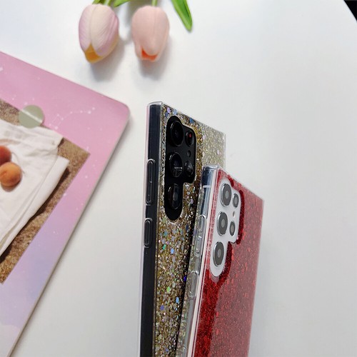 For Samsung S23 Ultra S22 S21 FE S10E S7 Shockproof Bling Glitter TPU Phone Case