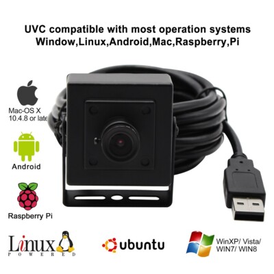 ELP Web Camera with USB 2.0 MJPEG 13MP HD Sony IMX214 No Distortion USB Camera