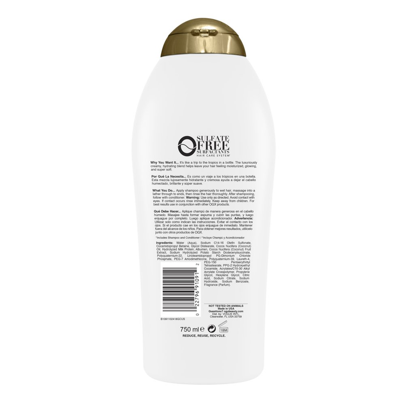 OGX Nourishing + Coconut Milk Moisturizing Daily Shampoo for Strong & Healthy Ha