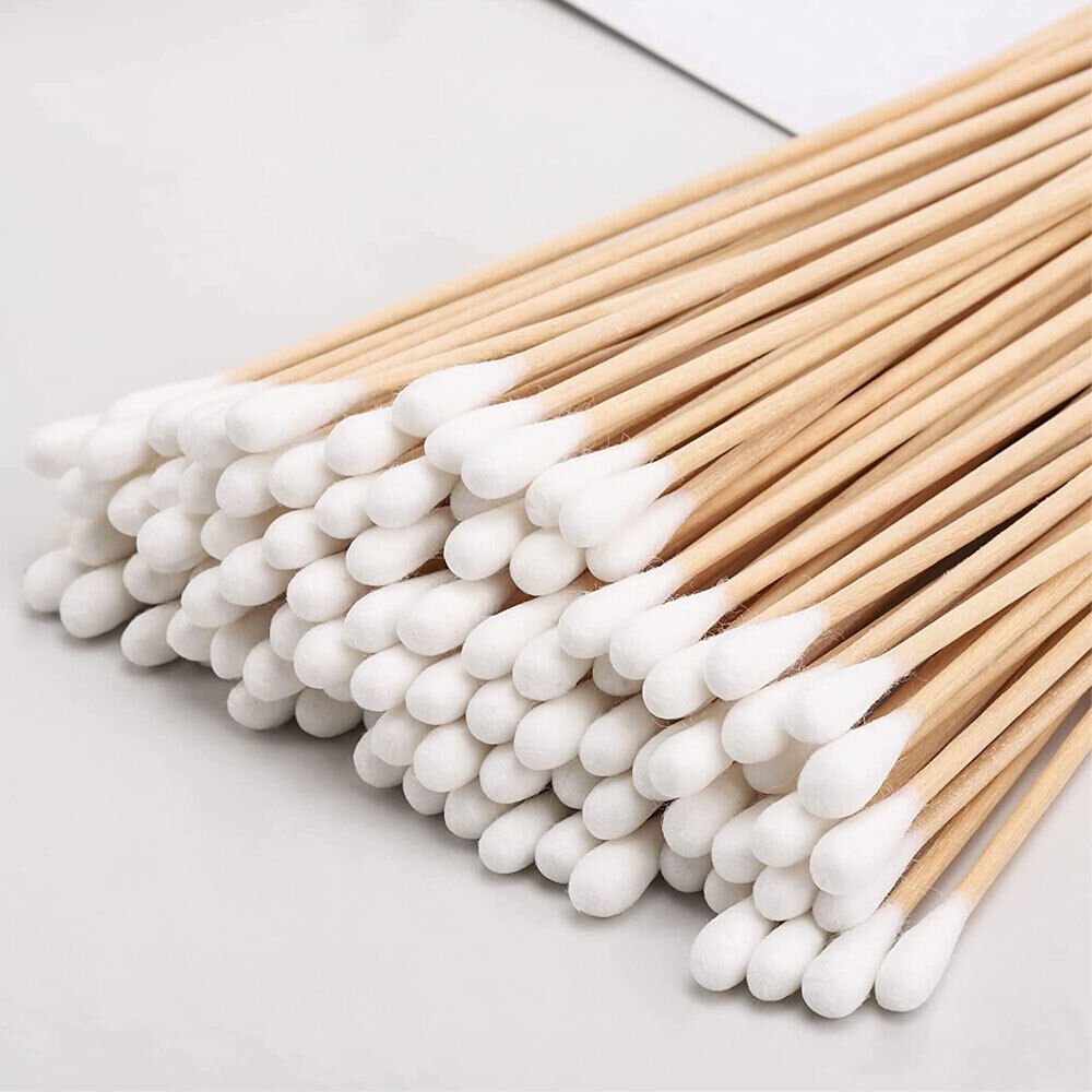 6" Long Wooden Handle Q-tips Cotton Swabs Swab Cleaning Applicators Wholesale