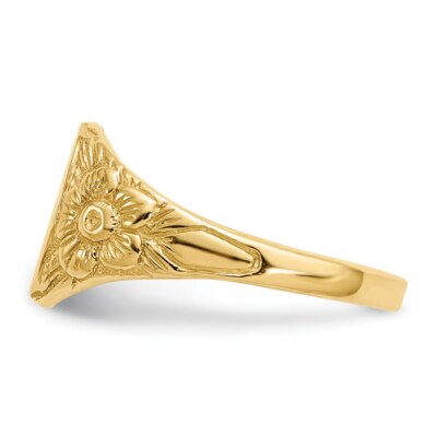 Pre-owned Superdealsforeverything Real 14kt Yellow Gold 10.0x8.0mm Closed Back Signet Ring S:6