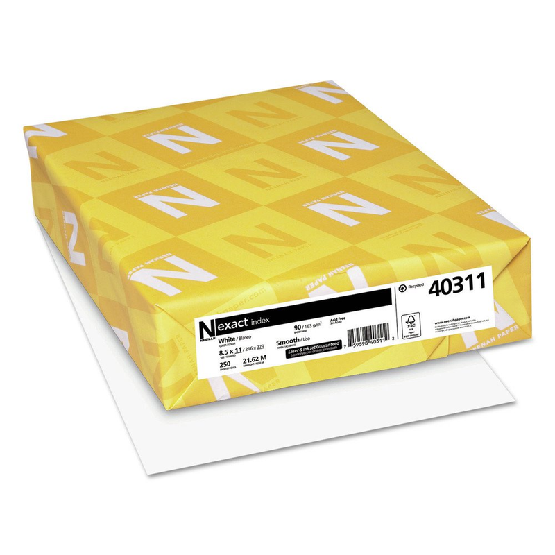 Neenah Paper Exact Index Cardstock, 90 Lb., 94 Bright, 8 1/2