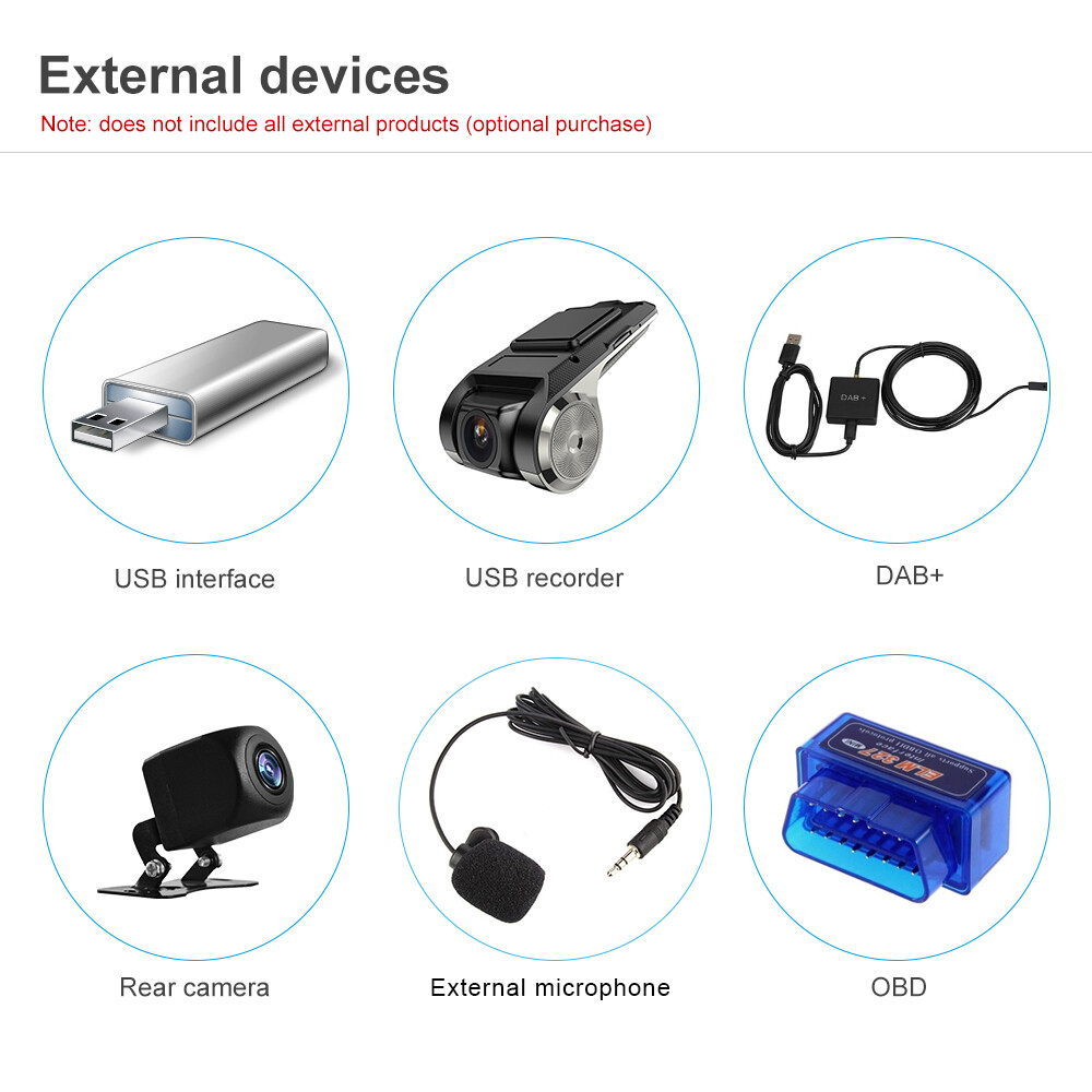 7" Double 2 Din Car Stereo Radio Android 12 GPS NAV Bluetooth Wifi FM USB RDS