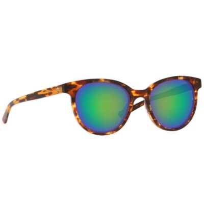 Pre-owned Costa Del Mar Costa Isla Shiny Tortoise Frame Sunglasses W/green Mirror 580g 06s2008-20080553 In Shiny Tortoise Frame W/green Mirror 580g Lenses