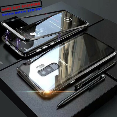 NEW Magnetic Adsorption Tempered Glass Case f Verizon Samsung Galaxy S9 SM-G960U