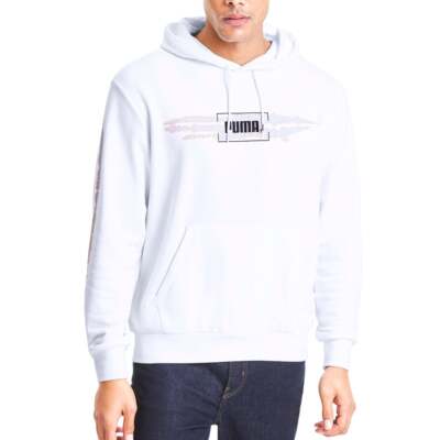 

Puma Tie Dye Pullover Hoodie Mens White Повседневная верхняя одежда 598504-02, Белый