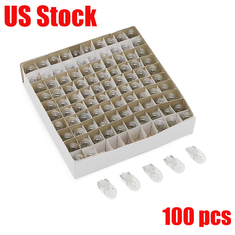 100pcs T10 194 168 W3W Canbus Clear Mini Dome License Side Marker Light Bulb US