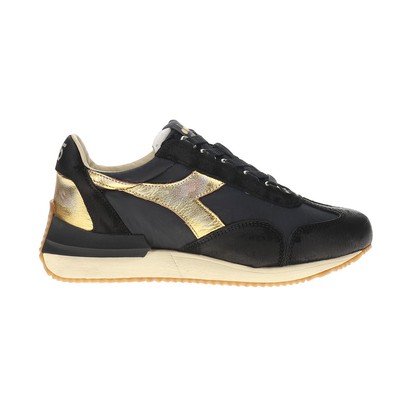 Diadora Equipe Mad Luna Lace Up Womens Black, Gold Sneakers Casual Shoes 178918