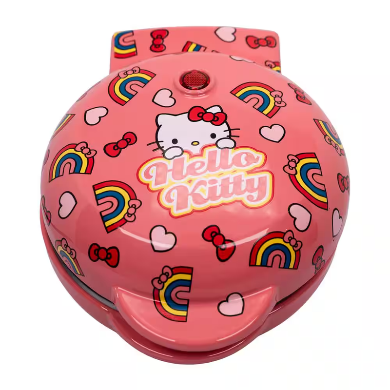 Hello Kitty Pink Mini Waffle Maker Non Stick Compact Breakfast Appliance Sanrio