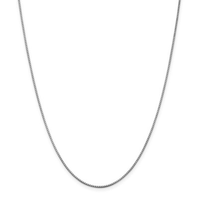 Pre-owned Superdealsforeverything Real 14kt White Gold 1.2mm Box Chain; 24 Inch; Lobster Clasp