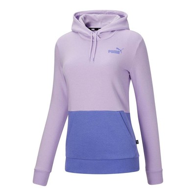 

Puma Ess+ Colorblock Pullover Hoodie Женская фиолетовая повседневная верхняя одежда 58791016, Фиолетовый