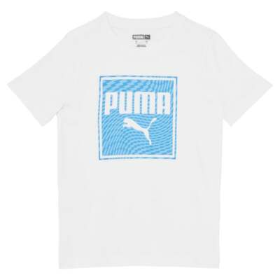 Puma Summer Break Графический Круглый Вырез Короткий рукав TShirt Молодежь Мальчики Белый случайный