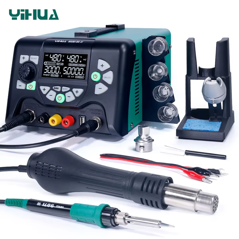 853D 5A II DC Power Supply With 970W Hot Air Soldering Station 3 in 1 Soldering