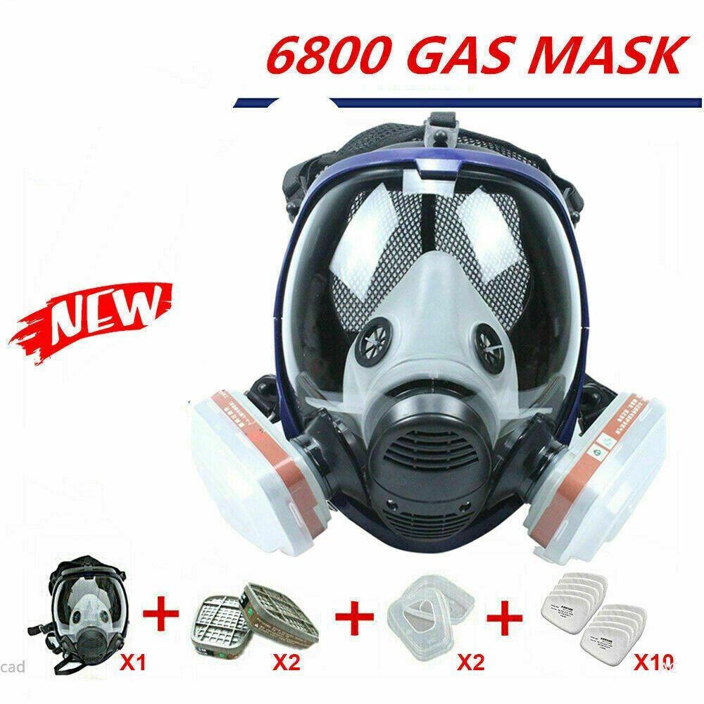 6800 Vollmaske Atemschutz – Gasmaske Mit Filter, 15in1, Für Lackieren, Staub & Atemschutz, In Schwarz