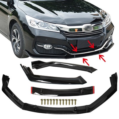 For 14-17 Honda Accord 9th 9.5th Front Bumper Lip Body Kit Spoiler Splitter 3PC