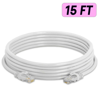 CAT 6 Ethernet Cable Lan Network CAT6 Internet Modem White  RJ45 Patch Cord Lot