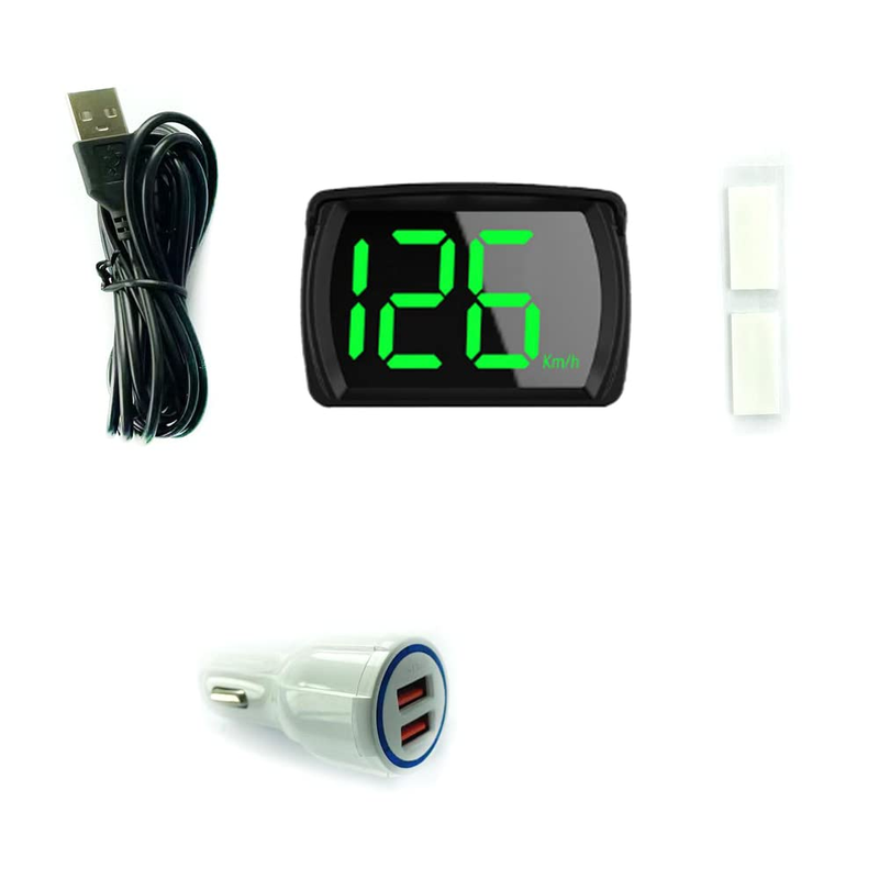 Car HUD Headup Display KM/H MPH GPS Digital Speedometer with LED Large Font Disp