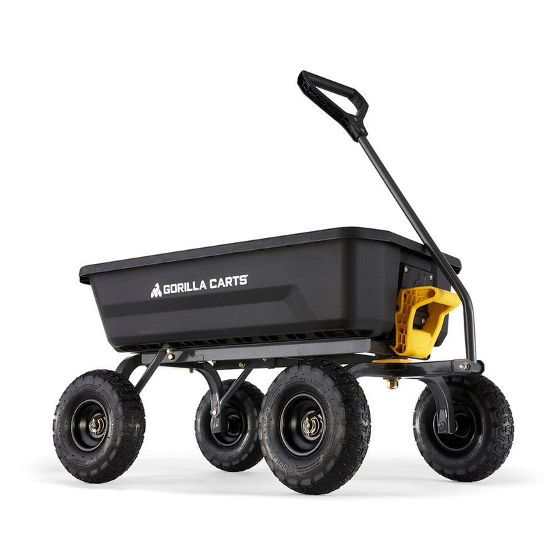 Garden Dump Cart Gorilla Poly Outdoor Lawn Yard Utility Wagon 600 lb 4 cu. ft.