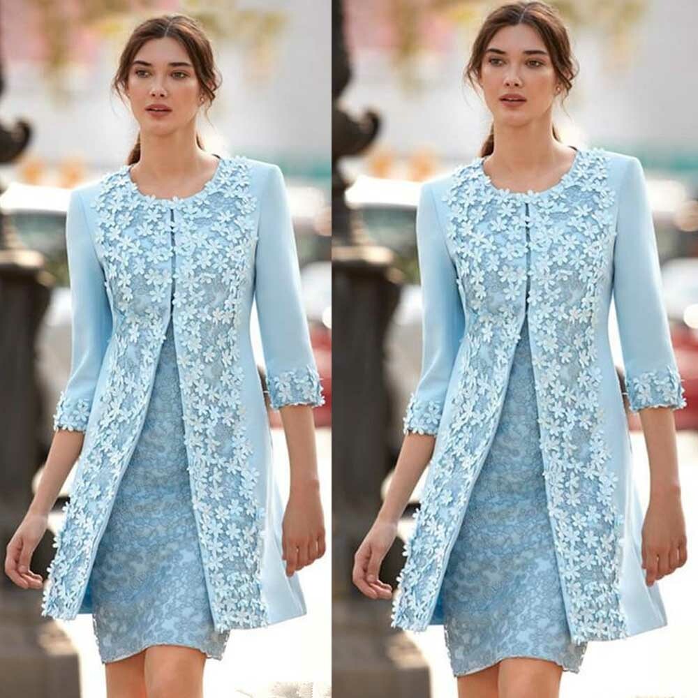light blue dress with jacket