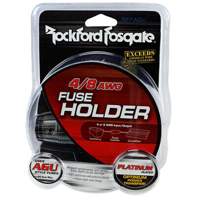 Rockford Fosgate RFFAGU Inline AGU Fuse Holder 4 AWG / 8 AWG Car Audio NEW