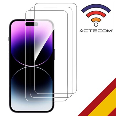 PACK 3 PROTECTORES PANTALLA CRISTAL PARA IPHONE 8 X XR 12 13 14 15 16 TEMPLADO