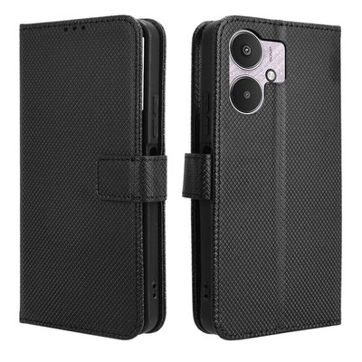 For XiaoMi Poco M6 5G, Luxury Flip Leather Anti-slip Cover Wallet Stand Case