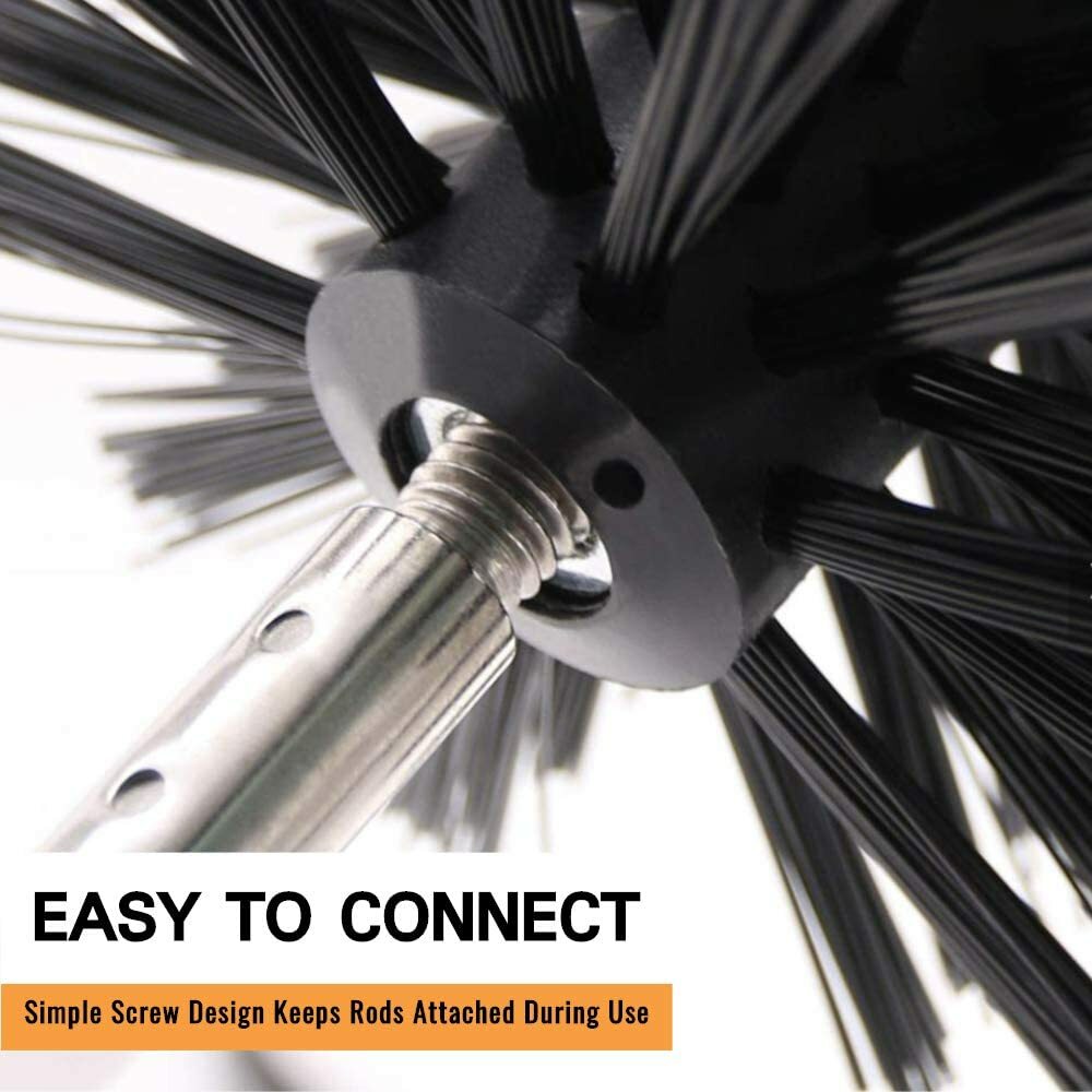 8Pcs Duct Brush Cleaning Kit Dryer Vent Cleaning Brush Lint Remover Drill Tools