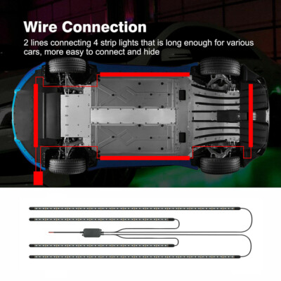 NEW 12V RGB LED Strip Under Car Tube Underglow Underbody System Neon Light Kit