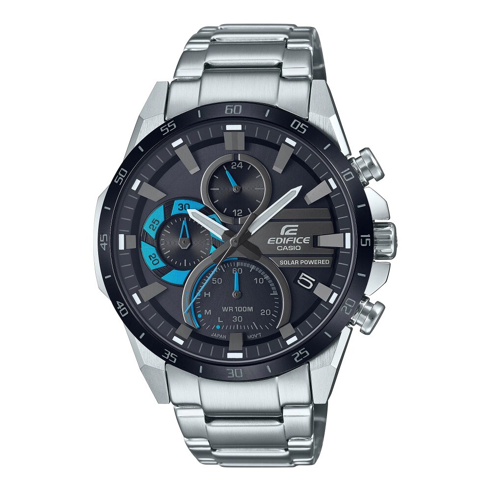 Pre-owned Casio Edifice Black Dial Silver Stainless Steel Strap Men Watch Eqs-940db-1bvudf