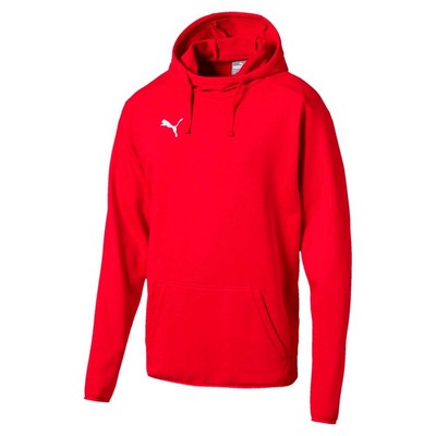 

Puma Liga Casuals Logo Pullover Hoodie Mens Red Casual Athletic Outerwear 655307, Красный, Puma Liga Casuals Logo Pullover Hoodie