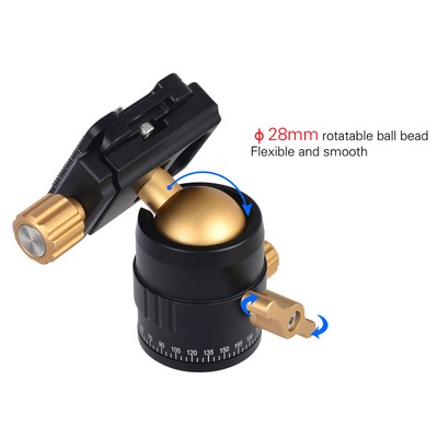 Andoer MT-C2 Compact Size Panoramic Tripod Ball Head Adapter 360° Rotation P2K2