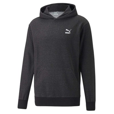 

Puma Classics Soft Ink Logo Pullover Hoodie Мужская черная повседневная спортивная верхняя одежда, Черный, Puma Classics Soft Ink Logo Pullover Hoodie