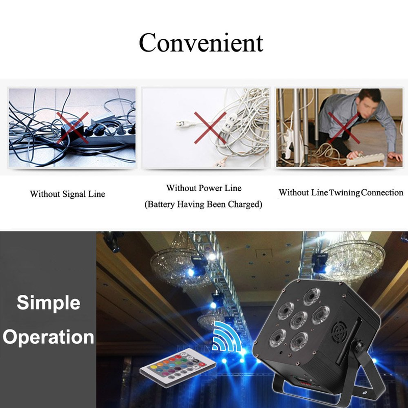 Lixada DJ Lights 108W LED RGBWAP 6/10 Channel Par Build-in Wireless DMX Receiver