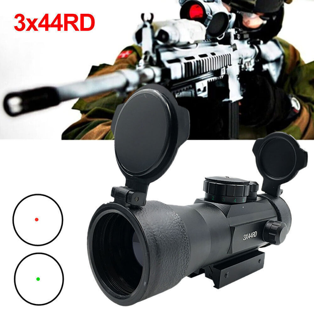 3X44RD Tactical Hunting Red Green Dot Sight Scope Optics Riflescope fit 11/20mm